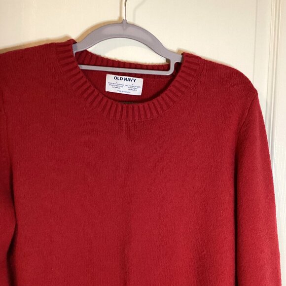 Old Navy Women's Red Sweater Size L Super Soft Cotton Blend Festive - Picture 2 of 6
